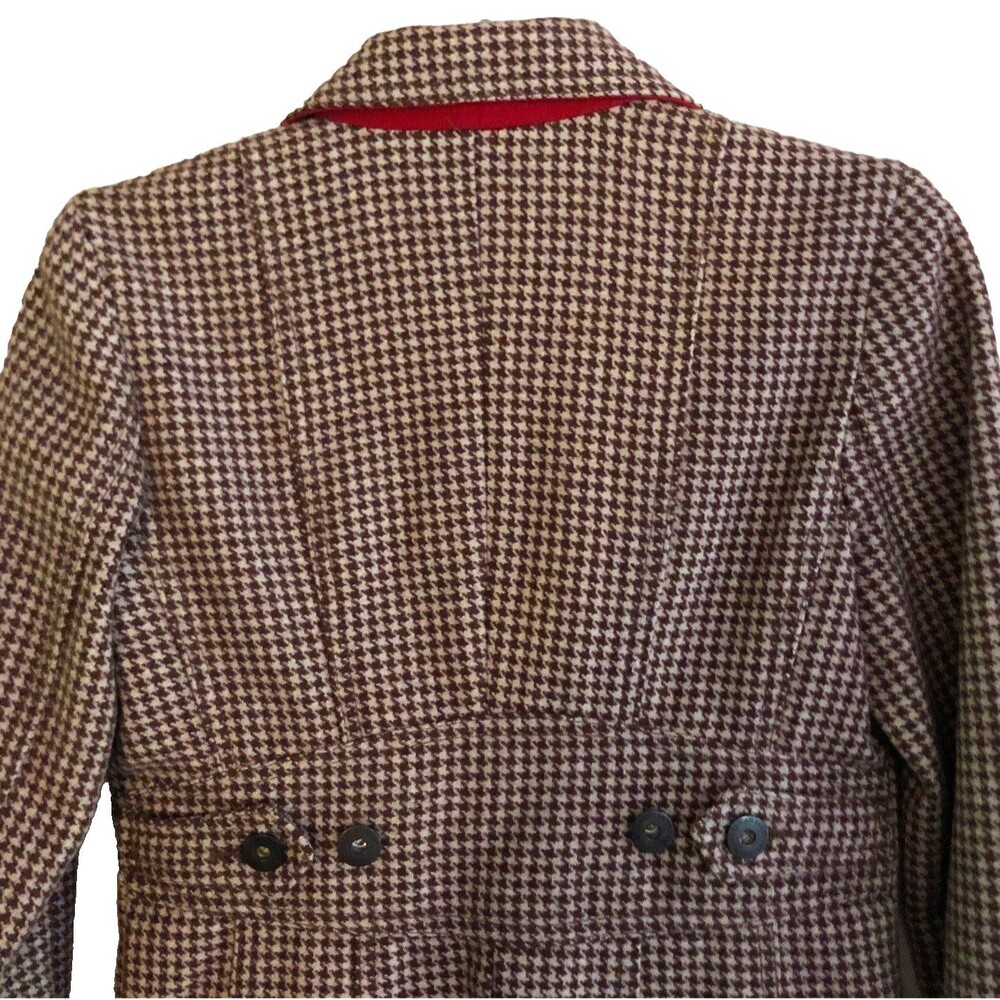 American Eagle Houndstooth Wool Blazer Womens Sz S Y2K Ivy League Heritage Prep - Picture 9 of 16